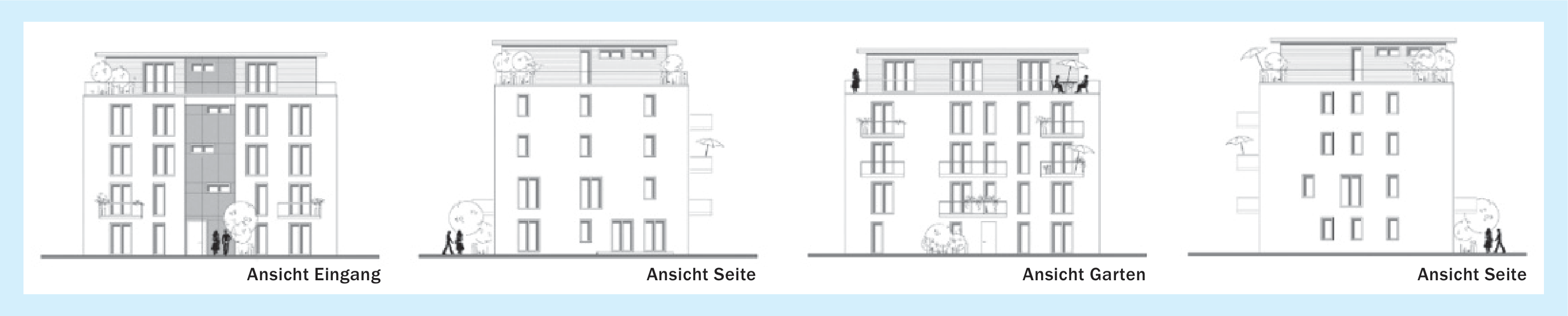Ansichten MFH-Typengebäude gemäß [22]